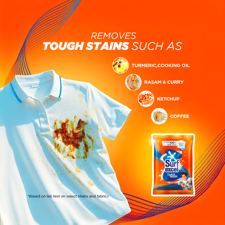 Surf Excel Quick Wash Detergent Powder - 500g