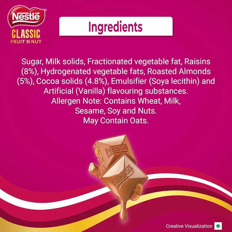 Nestle Classic Fruit ‘N’ Nut - Great Classic Taste with Almond & Raisins, 65g