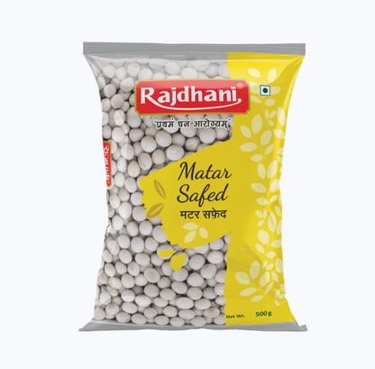 Rajdhani White Dried Peas / Safed Matar - 500g