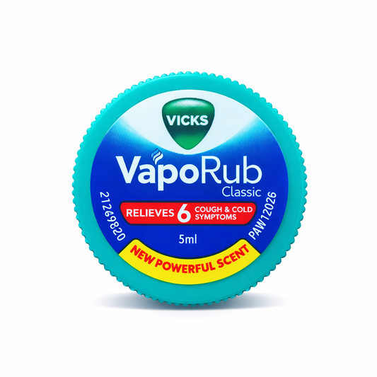 Vicks Vaporub Balm with Menthol, Camphor & Eucalyptus Oil - 5ml