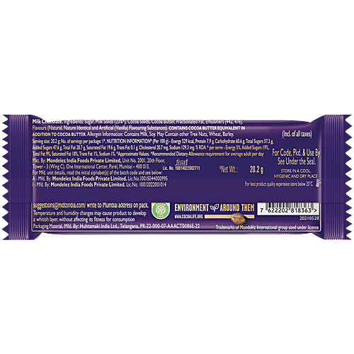 Cadbury Dairy Milk Chocolate Bar - 20.2g