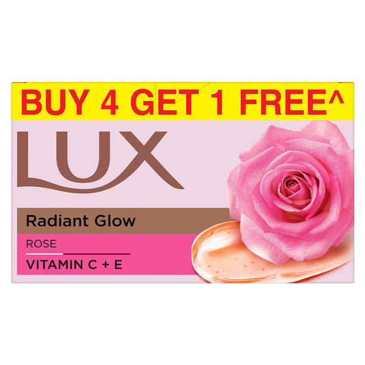 Lux Radiant Glow Bathing Soap Buy 4 Get 1 Free - (100g×5)
