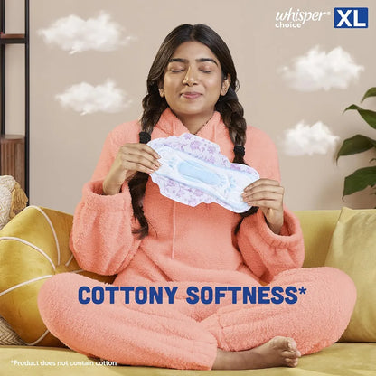 WHISPER CHOICE SANITARY PADS, 18 XL PADS
