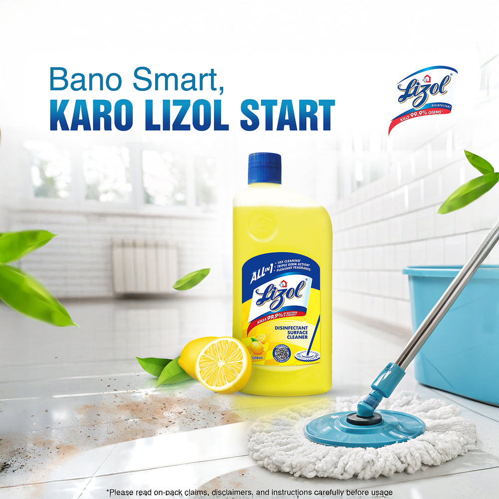 Lizol Disinfectant Surface & Floor Cleaner Liquid, Citrus - 500ml