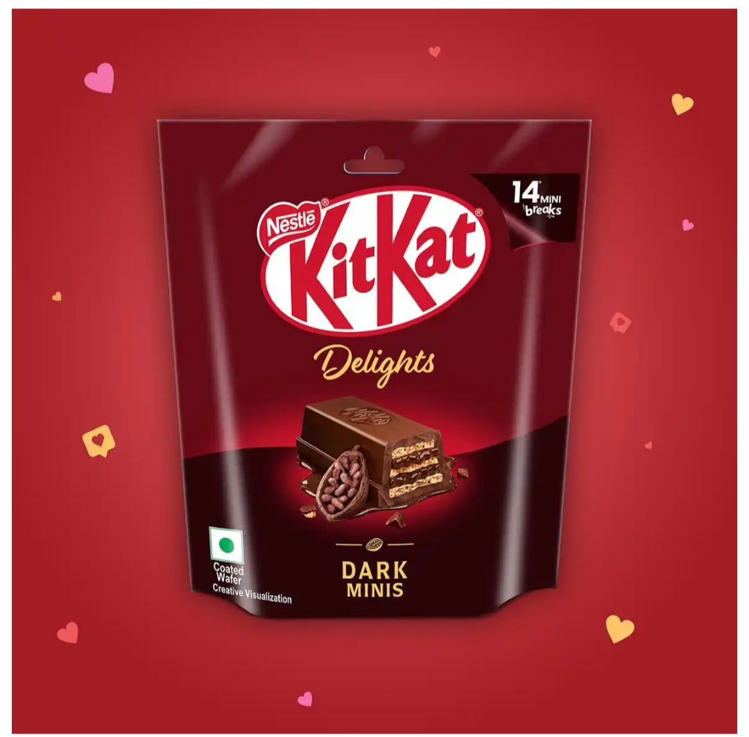 KitKat Dark Minis | Sharebag | Intense Dark Chocolate Coated Wafers ( 14Unit × 7.4g )