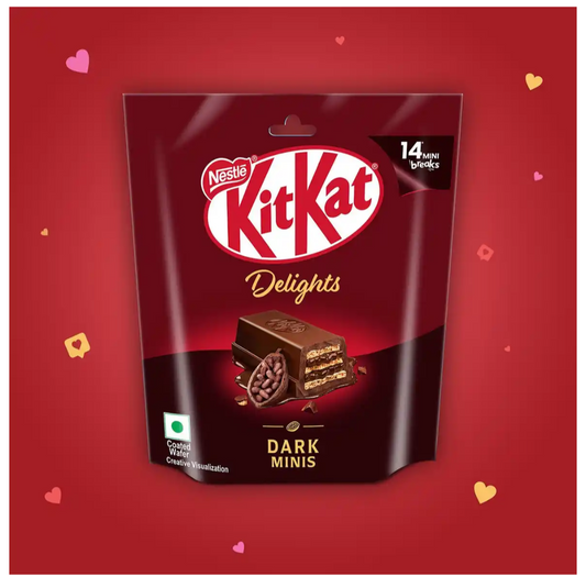 KitKat Dark Minis | Sharebag | Intense Dark Chocolate Coated Wafers ( 14Unit × 7.4g )