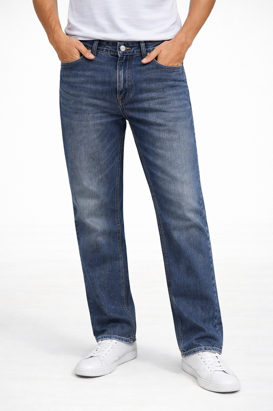 Levi's 555 Dark Blue Relaxed Straight Fit Mid Rise Jeans