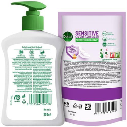 Dettol Original Liquid Handwash, 200 ml (Get Liquid Handwash 175 ml Refill Pack Free)