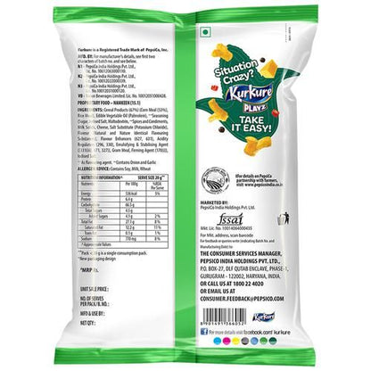Kurkure Playz Yummy Cheese Puffcorn Namkeen - 58g