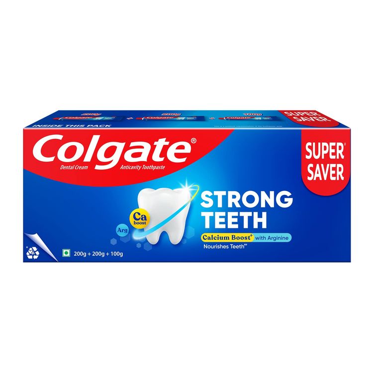 Colgate Strong Teeth Cavity Protection Toothpaste - 2x200g+100g