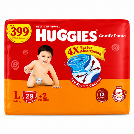 Huggies  Comfy Pant - L Size- 28Pcs+2
