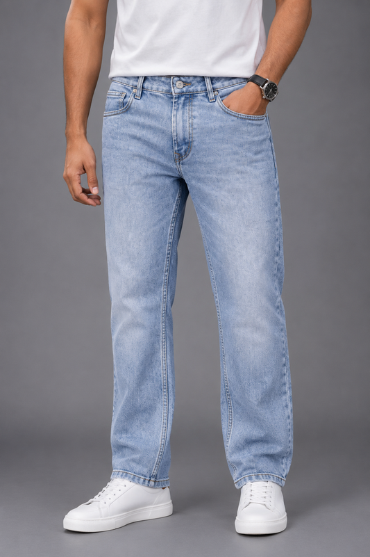 Levis Mens 505 Mid Rise Straight Fit Cotton Stretch Blend Jeans