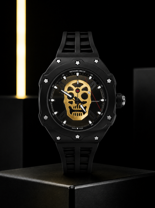 Richard Mille RM 052 Replica Watch – Skeleton Tourbillon, Skull Face, Black Rubber Strap, AAAAA Quality