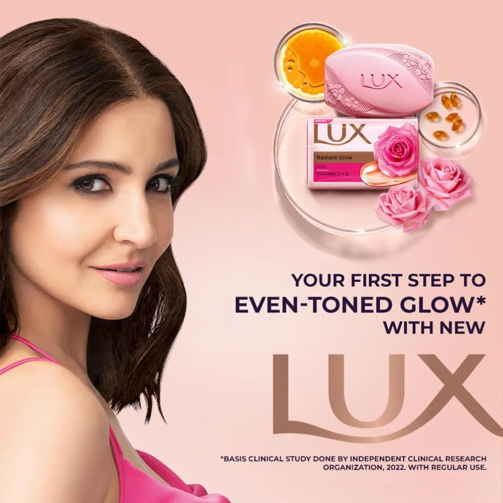Lux Radiant Glow Bathing Soap Buy 4 Get 1 Free - (100g×5)