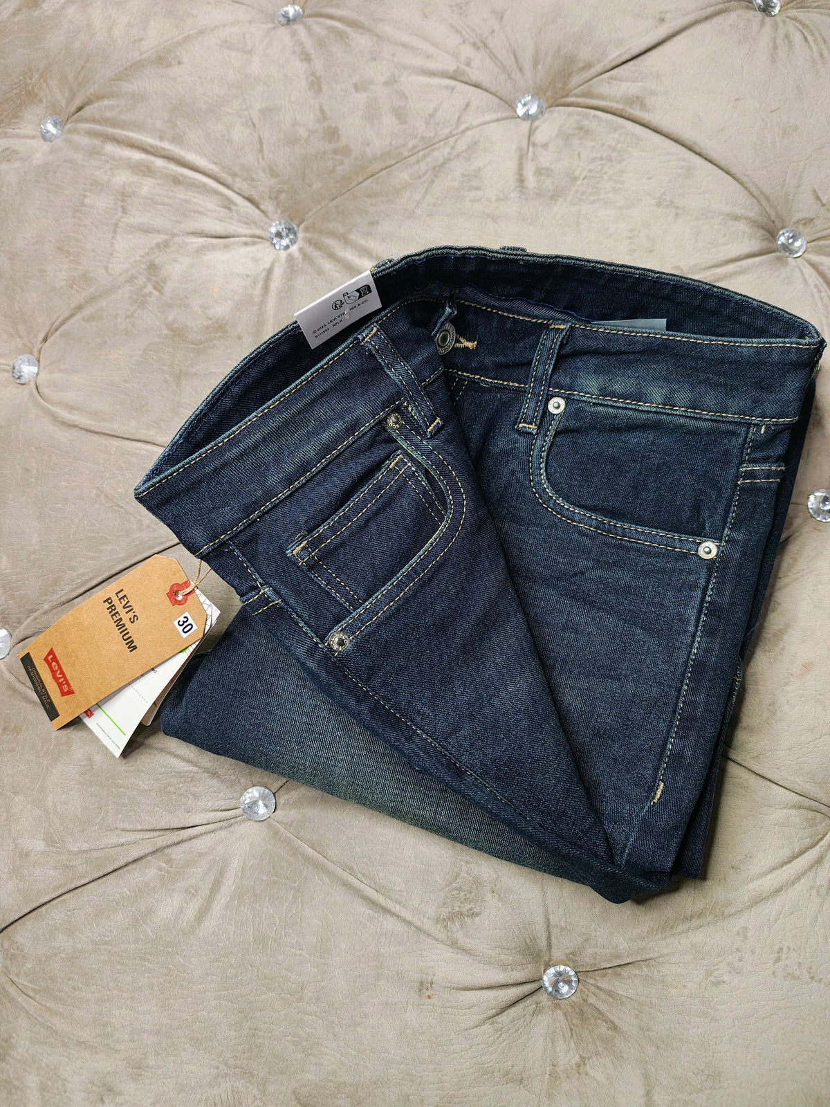 Levi's Mens 505 Mid Rise Straight Fit Cotton Stretch Blend Jeans