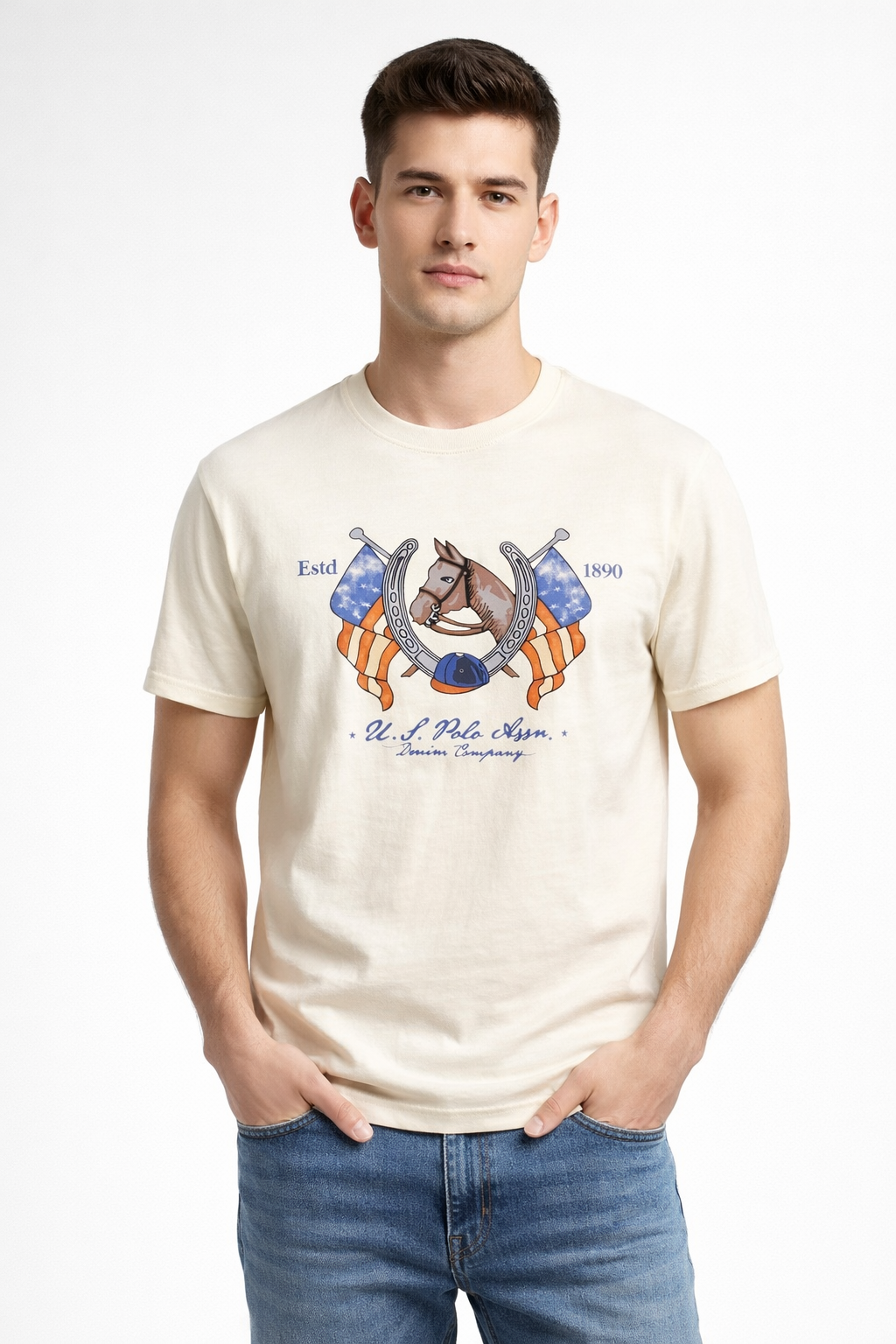 US POLO ASSN Round Neck Cotton  T-shirt
