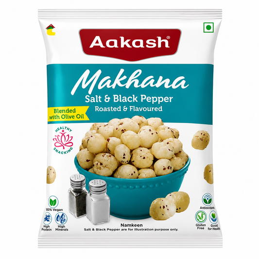 Aakash Makhana Salt & Black Pepper Flavoured - 12g
