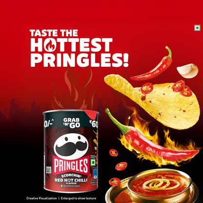 Pringles Scorchin’ Red Hot Chilli Potato Chips - 40g