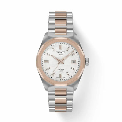 Tissot PRC 100 Solar 39mm Silver & Rose Gold