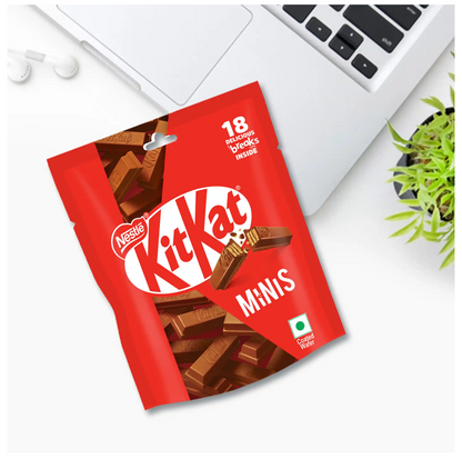 Nestle KitKat Minis | Choco Coated wafer bar - 132.2g (18 Units × 7.4g)