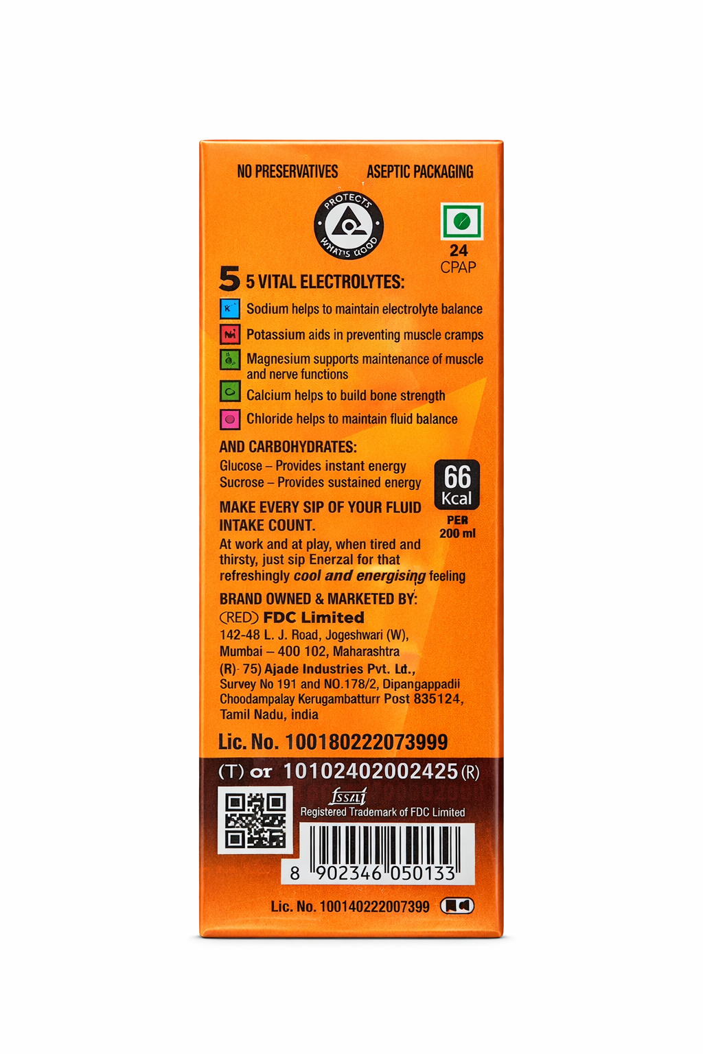 Enerzal Orange Flavour Energy Drink - 200ml