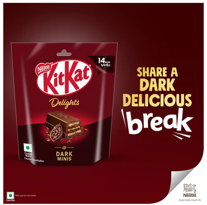 KitKat Dark Minis | Sharebag | Intense Dark Chocolate Coated Wafers ( 14Unit × 7.4g )