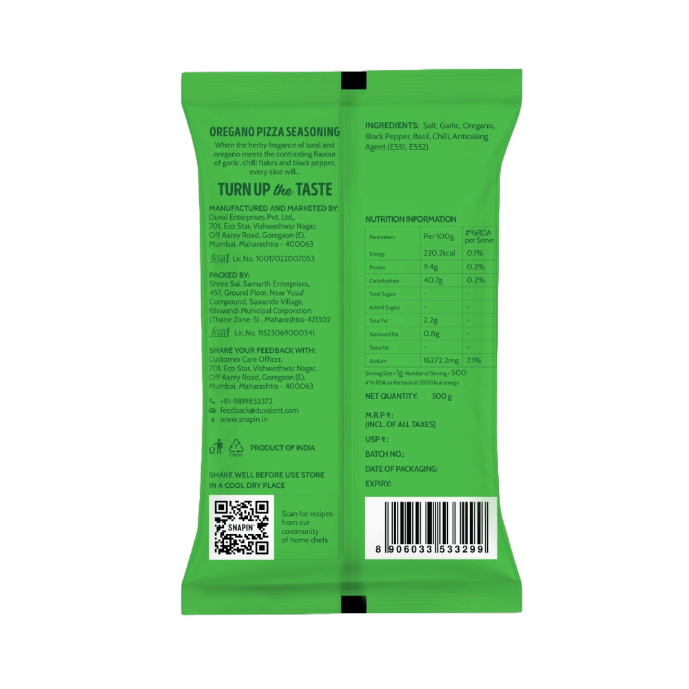 Snapin Oregano Pizza Seasoning - 8g