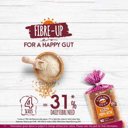 English Oven Zero maida 100% Atta/ Wheat Bread - 400g