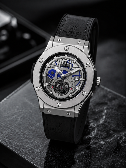 HUBLOT
Classic Fusion Chronograph Balck  Leather belt