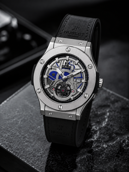 HUBLOT
Classic Fusion Chronograph Balck  Leather belt