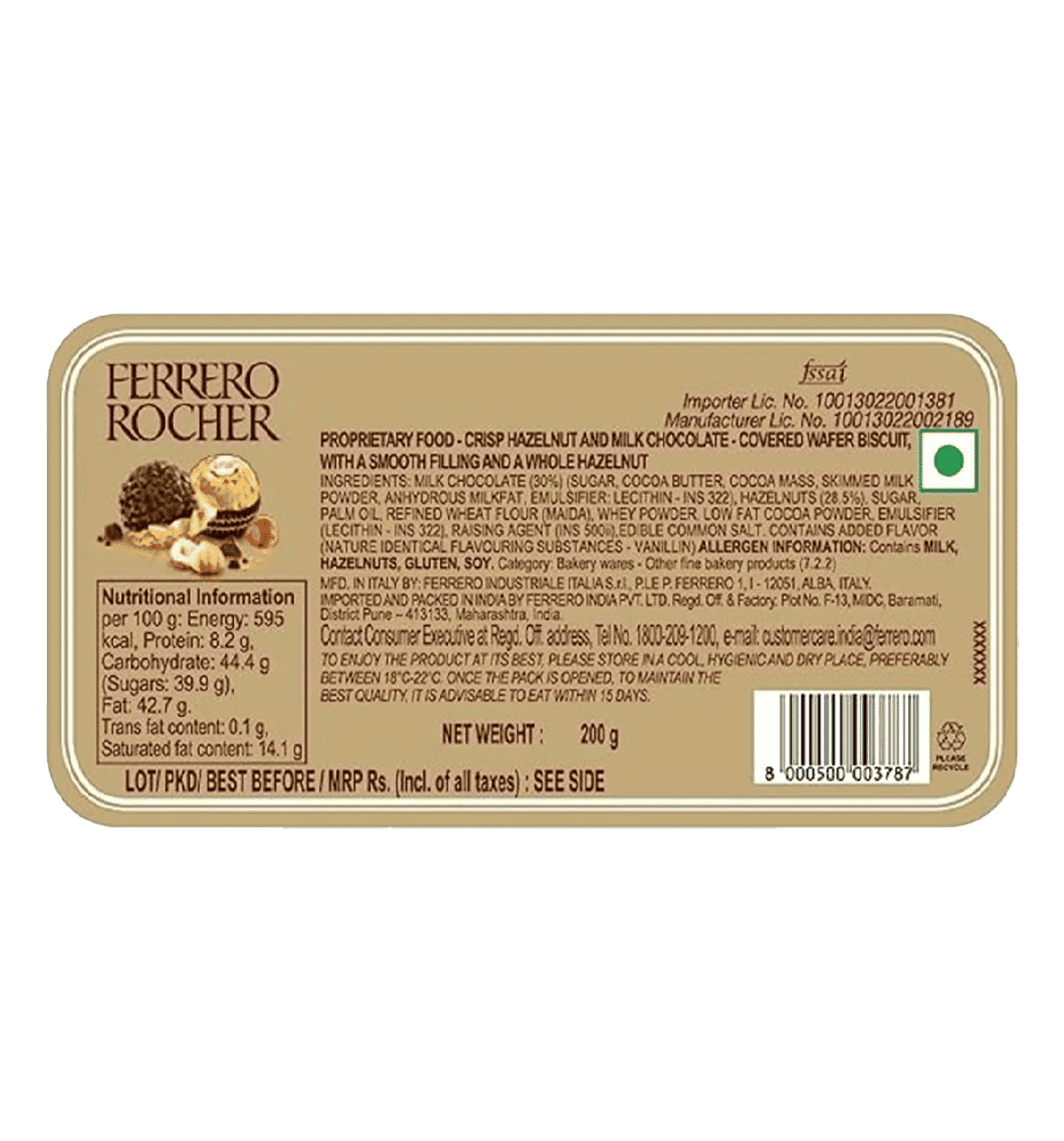 Ferrero Rocher Premium Chocolates Gift Pack - 200g