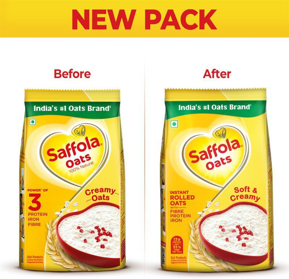 Instant Rolled Saffola Oats 1kg + 300g free