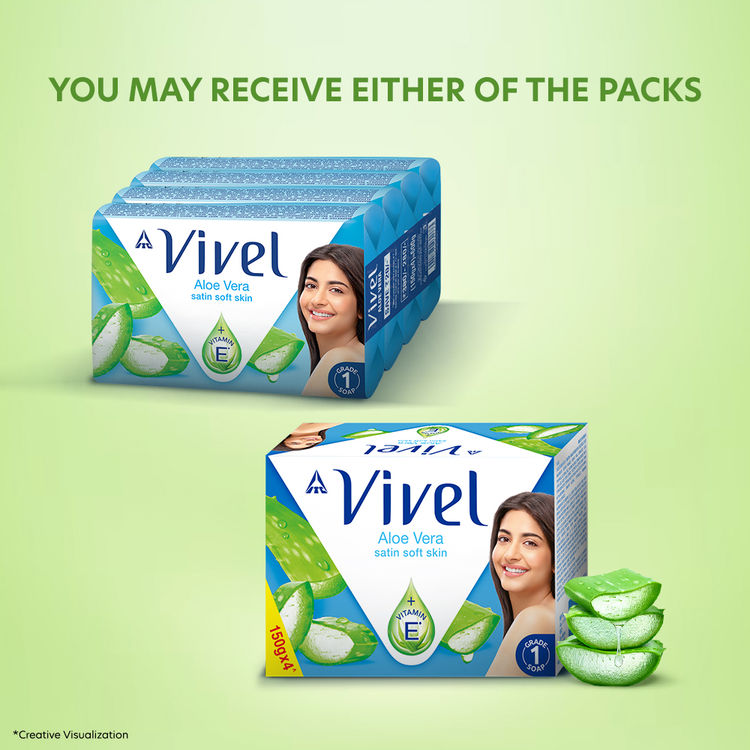 Vivel Aloe Vera Satin Soft Skin 1  Bathing Soap - 90g