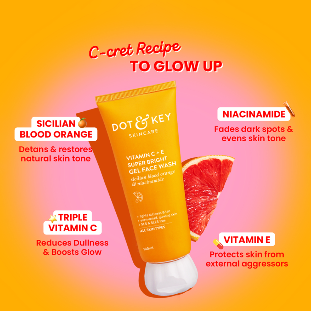 Dot & Key Vitamin C + E Super-Bright Gel Face Wash - 100ml