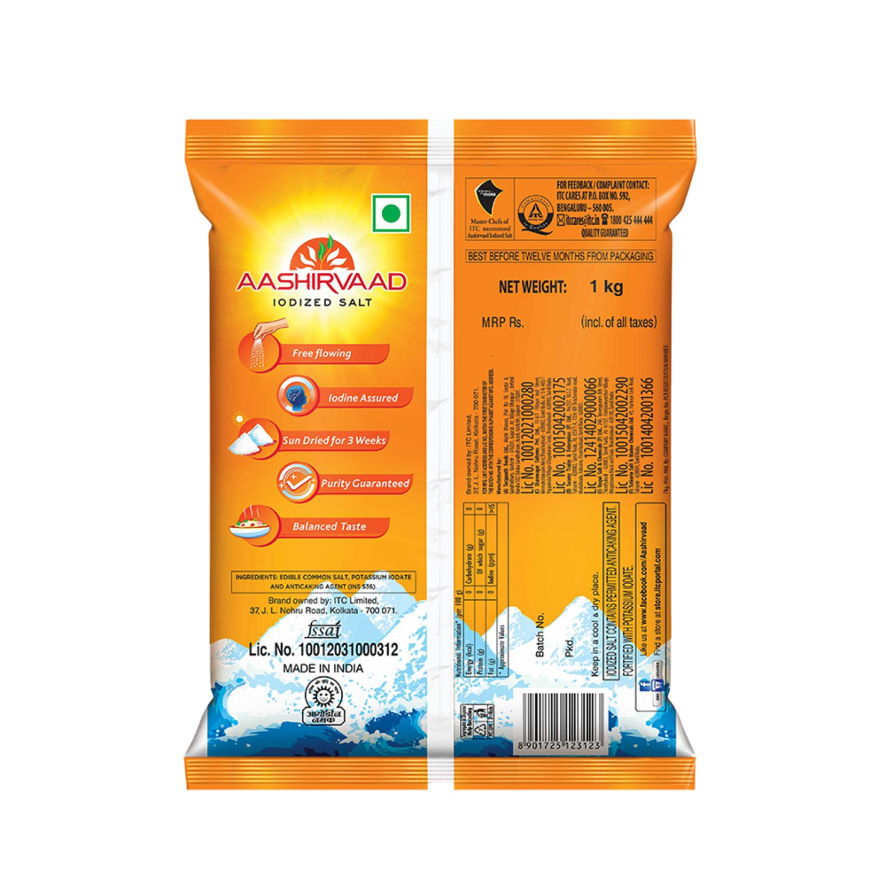 Aashirvaad Iodized Natural Salt - 1 kg