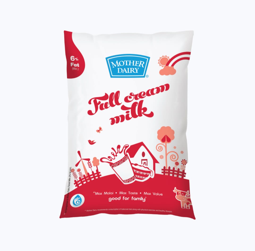 Mother Dairy Full Cream Milk - 1 ltr