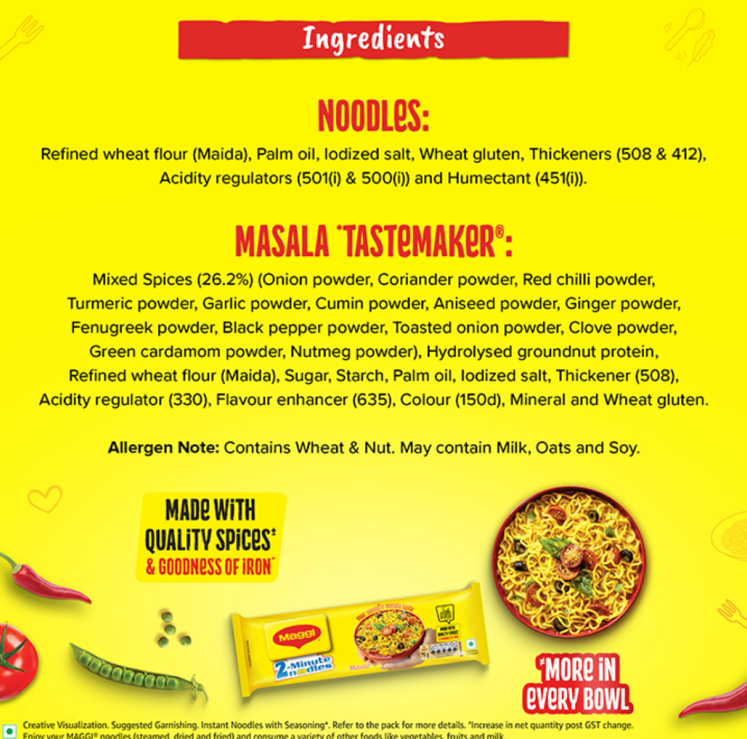 Maggi Masala 2 Minutes Instant Noodles Made With Quality Spices: 300gm