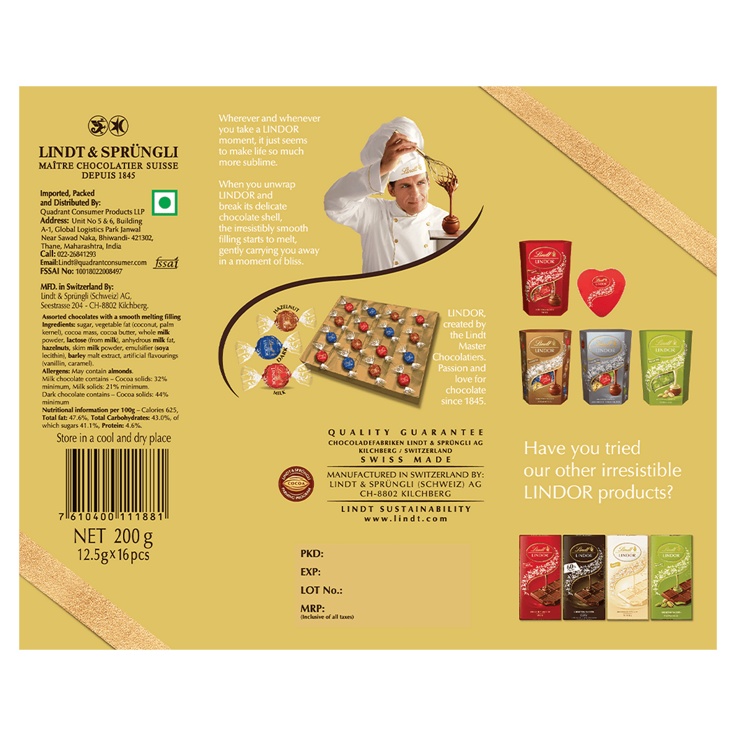 Imported Lindt Lindor Assorted Gift Box - 75g