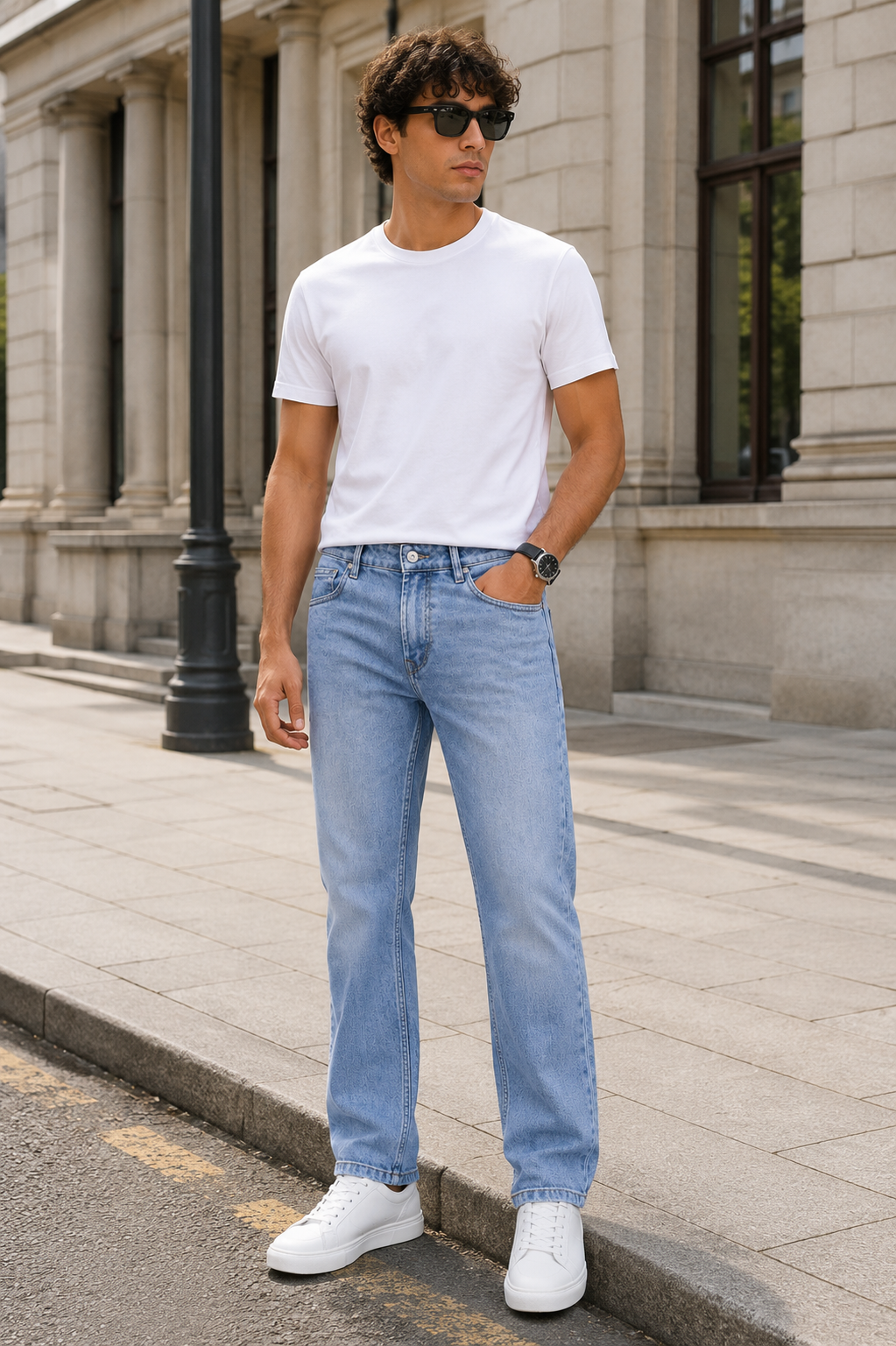 Levis Mens 505 Mid Rise Straight Fit Cotton Stretch Blend Jeans