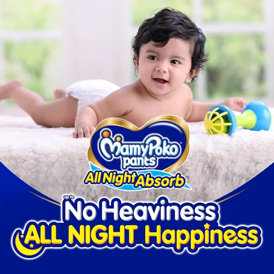 MamyPoko Pants All Night Absorb Baby Diapers, Large (L), 14 Pants 9-14 kg