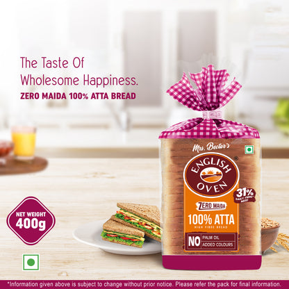 English Oven Zero maida 100% Atta/ Wheat Bread - 400g