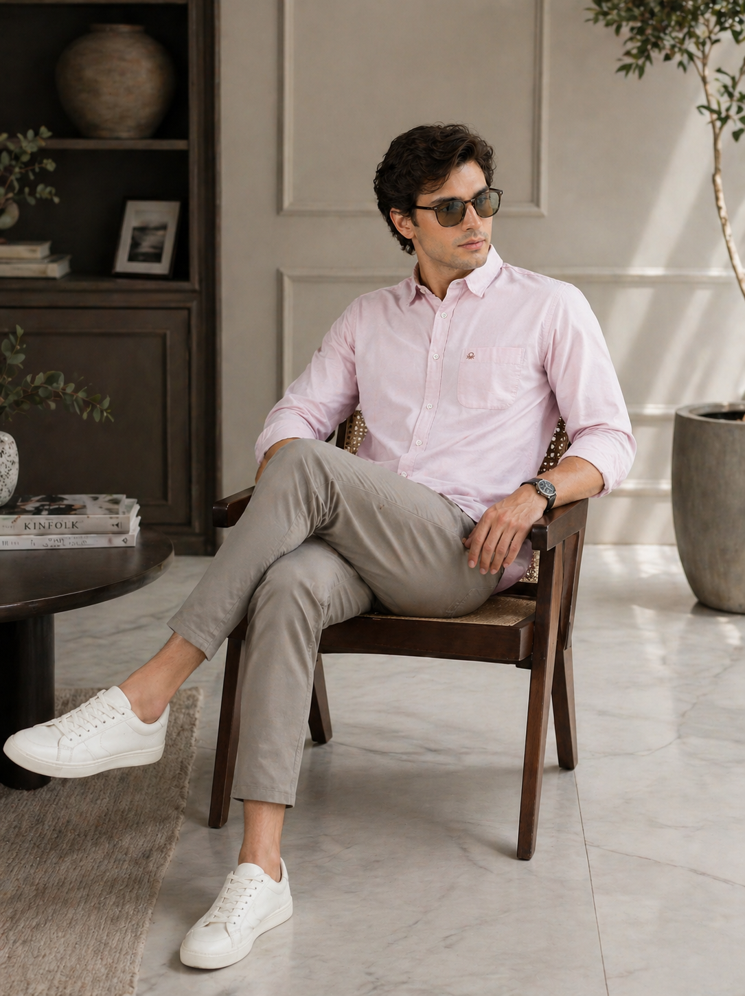 United Colors of Benetton Premium Cotton Semi Formal Shirt