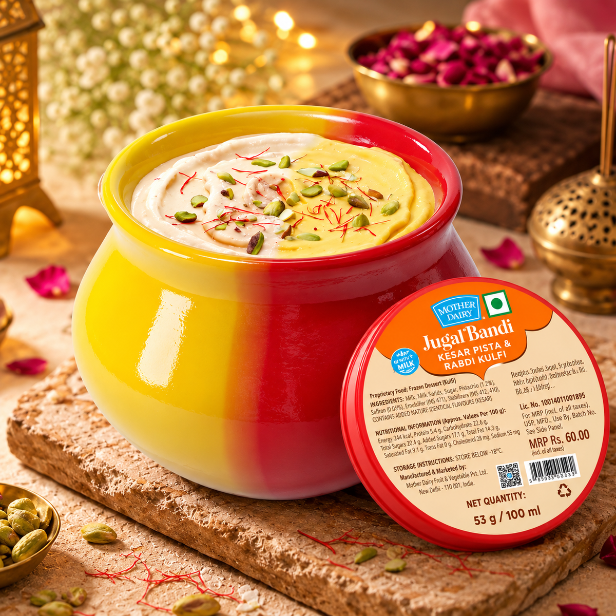Mother Dairy Kesar Pista & Rabdi Kulfi - 100ml