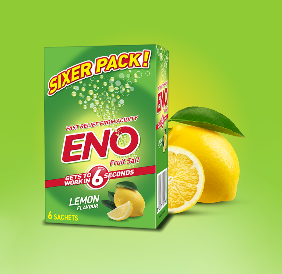 Eno Fruit Salt Sachets - Lemon Flavour, 6 Sachets