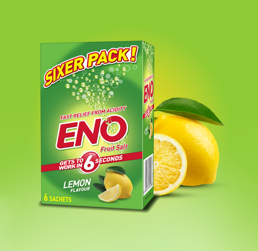 Eno Fruit Salt Sachets - Lemon Flavour, 6 Sachets