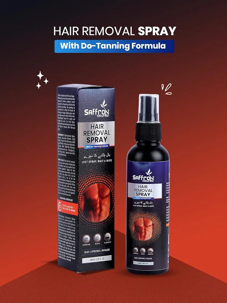 Saffron Naturals Men and Boys, Painless Body Hair Removal Spray - 100Ml