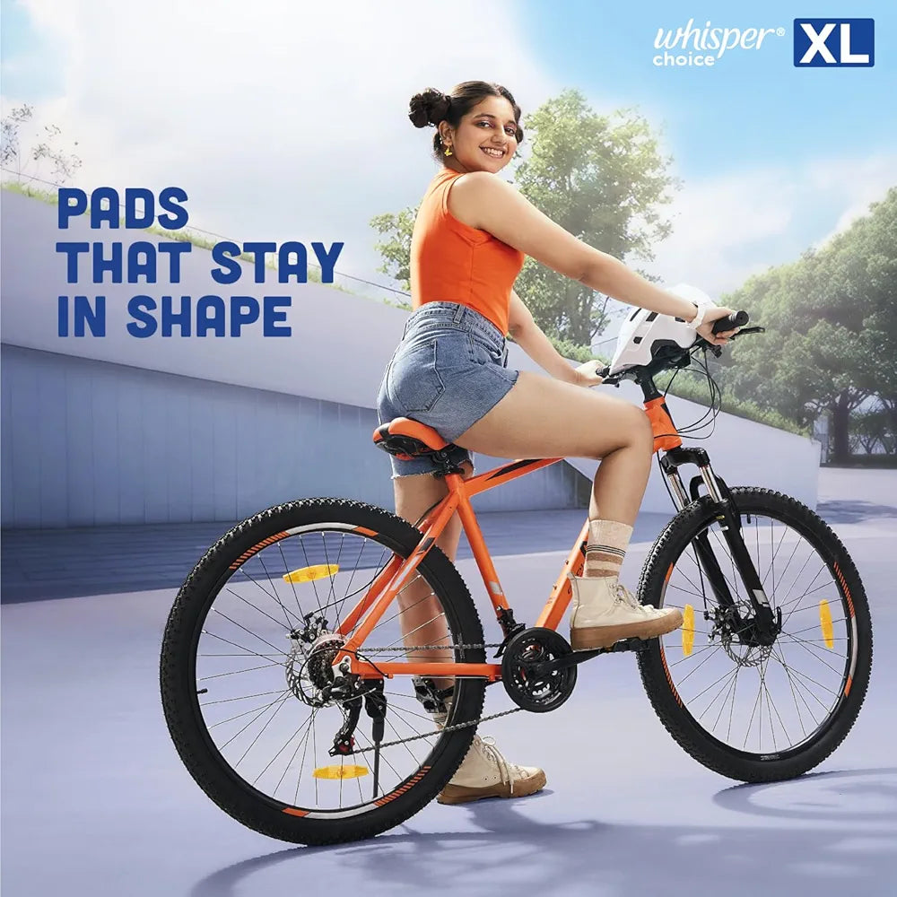 WHISPER CHOICE SANITARY PADS, 18 XL PADS