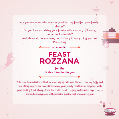 India Gate Feast Rozana Basmati Rice (Medium Grain) - 1kg