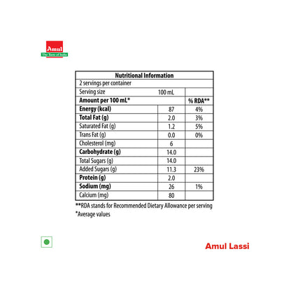Amul Sweet Lassi Tetra Pack - 250ml