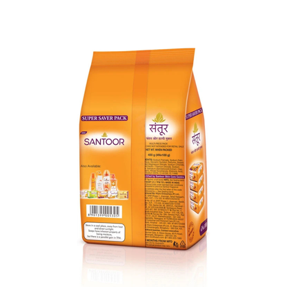 Santoor Sandal & Turmeric Soap - 100g (Pack of 4)